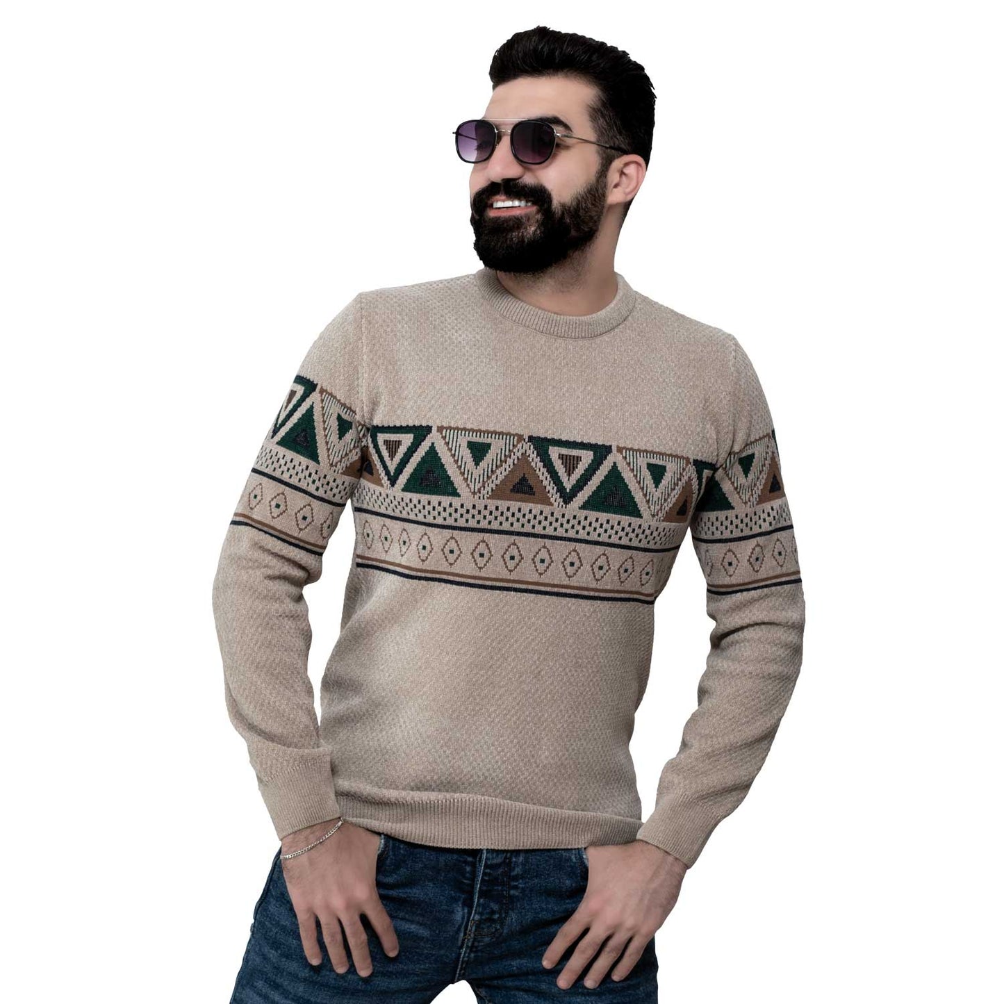 Men's clothing 24WM-25-4-118-20-بلوفر قطيفة روند جكار Pullover Woll knitwear, بلوفر  Pukkastyle ملابس رجالي