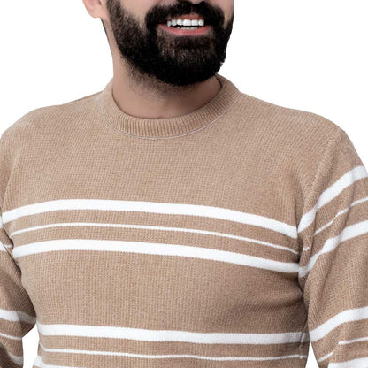 Men's clothing 24WM-45-4-218-20-بلوفر قطيفة روند مقلم Pullover Woll knitwear, بلوفر  Pukkastyle ملابس رجالي