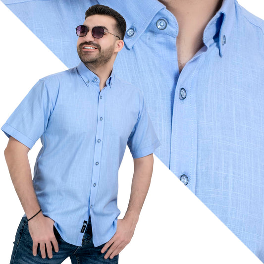 قميص نص كم -  ["Half-Sleeve","Half-Sleeve-Shirt","linen","Men's-Shirt","\u0642\u0645\u064a\u0635 \u0646\u0635 \u0643\u0645","\u0642\u0645\u064a\u0635-\u0631\u062c\u0627\u0644\u064a","\u0643\u062a\u0627\u0646"] - قميص كتان ساده نص كم  - Pukkastyle تسوق ملابس رجالي اونلاين - Online shopping Men's Clothes