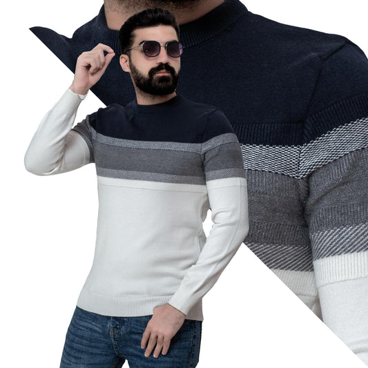 Men's clothing 24WM-25-4-119-22-بلوفر صوف مقلم جكار Pullover Woll knitwear, بلوفر  Pukkastyle ملابس رجالي