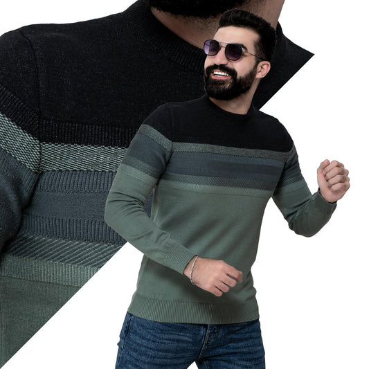 Men's clothing 24WM-25-4-119-14-بلوفر صوف مقلم جكار Pullover Woll knitwear, بلوفر  Pukkastyle ملابس رجالي