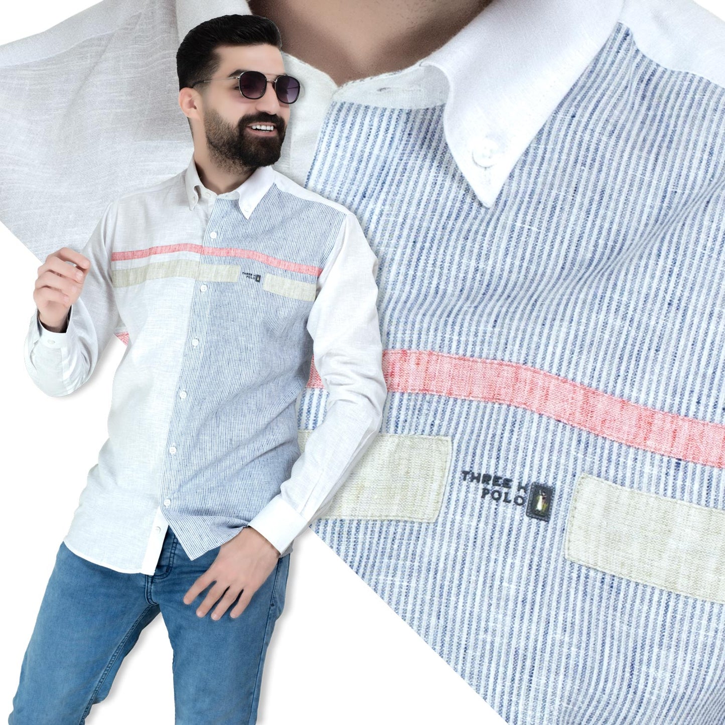 26GM-44-7-213-قميص كم كتان