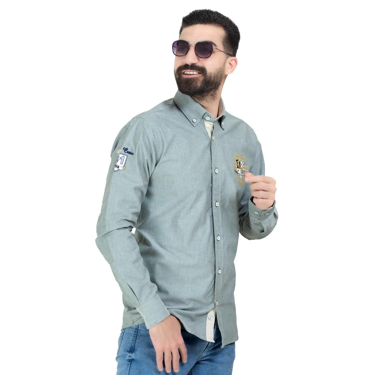 26GM-44-7-722-قميص كم اكسفورد