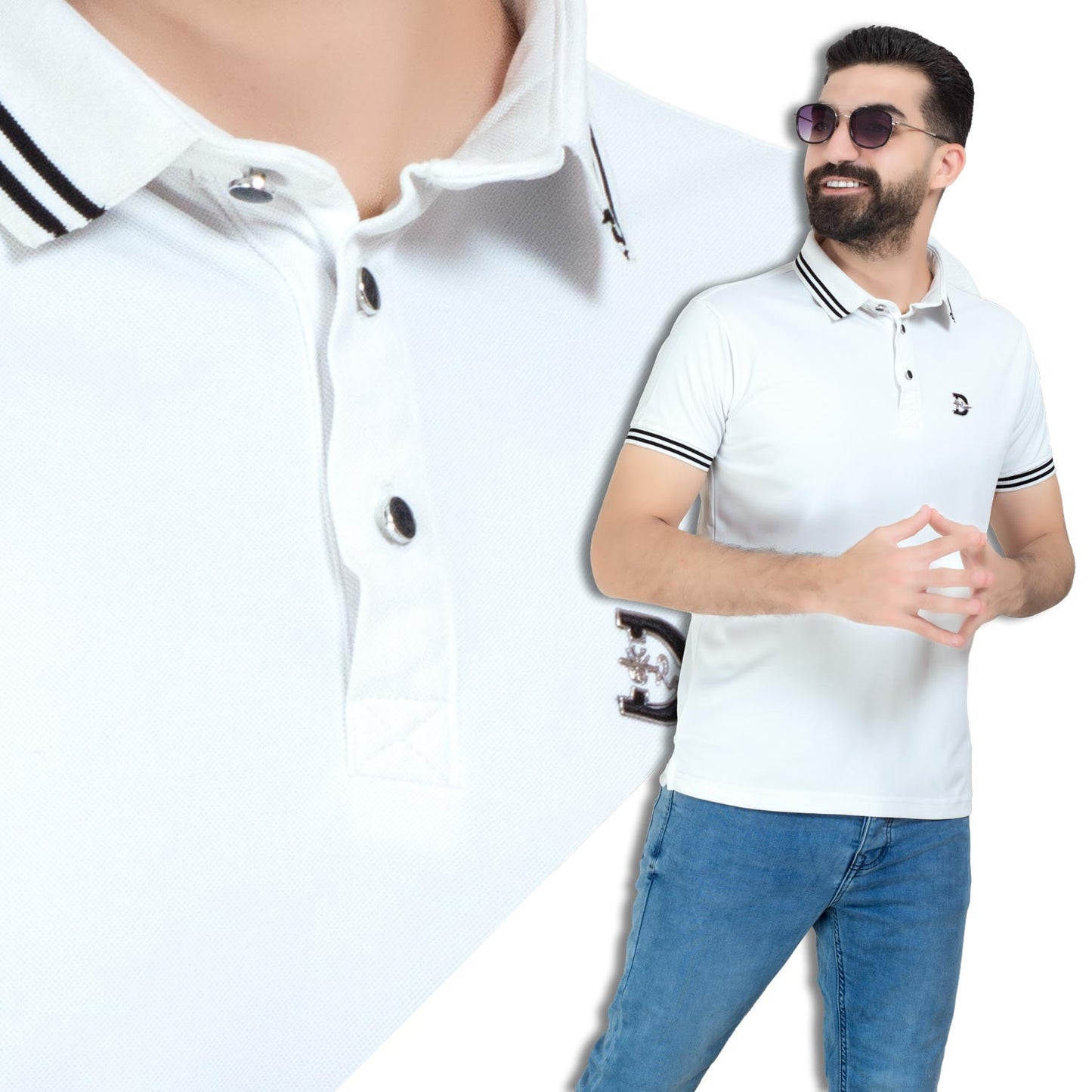 26SM-67-5-5002-تيشيرت بولو ساده قطن