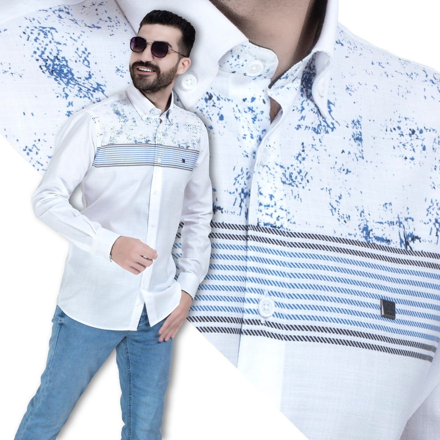 قميص كم طويل -  ["Check Shirt","Gabardine","Long-Sleeve-Shirt","\u062c\u0628\u0631\u062f\u064a\u0646","\u0642\u0645\u064a\u0635 \u0643\u0645 \u0637\u0648\u064a\u0644","\u0643\u0627\u0631\u0648\u0647\u0627\u062a"] - 26GM-44-7-768-قميص كم قطن  - Pukkastyle تسوق ملابس رجالي اونلاين - Online shopping Men's Clothes