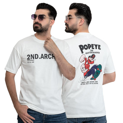 تيشرت روند -  ["Cotton T-shirt","last","Last chance","Tee","Tshirt","\u062a\u064a\u0634\u0631\u062a \u0631\u0648\u0646\u062f","\u062a\u064a\u0634\u0631\u062a \u0642\u0637\u0646"] - 24SM-27-9-30318-تيشيرت أوفر سايز – قطن  - Pukkastyle تسوق ملابس رجالي اونلاين - Online shopping Men's Clothes