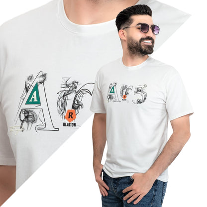 تيشرت روند -  ["Cotton T-shirt","last","Last chance","Tee","Tshirt","\u062a\u064a\u0634\u0631\u062a \u0631\u0648\u0646\u062f","\u062a\u064a\u0634\u0631\u062a \u0642\u0637\u0646"] - 24SM-19-9-744-تيشيرت أوفر سايز – قطن مستورد – أبيض  - Pukkastyle تسوق ملابس رجالي اونلاين - Online shopping Men's Clothes