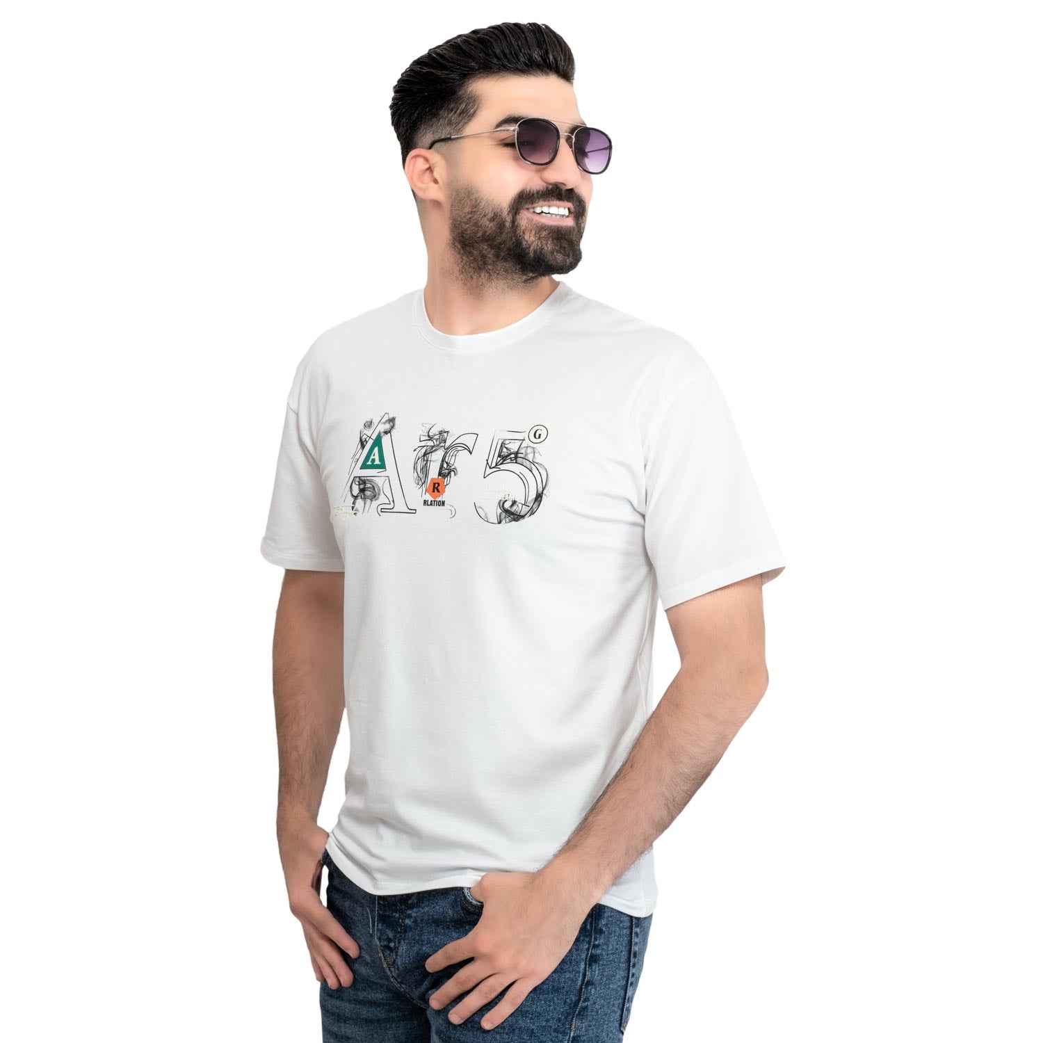 تيشرت روند -  ["Cotton T-shirt","last","Last chance","Tee","Tshirt","\u062a\u064a\u0634\u0631\u062a \u0631\u0648\u0646\u062f","\u062a\u064a\u0634\u0631\u062a \u0642\u0637\u0646"] - 24SM-19-9-744-تيشيرت أوفر سايز – قطن مستورد – أبيض  - Pukkastyle تسوق ملابس رجالي اونلاين - Online shopping Men's Clothes