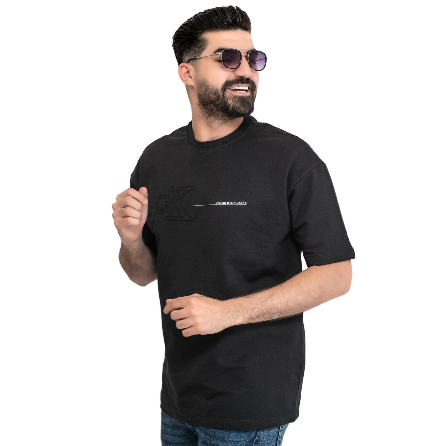 Men's clothing 24SM-37-9-251-1-تيشيرت أوفر سايز – قطن مستورد – أسود Cotton T-shirt, تيشرت روند, تيشرت قطن  Pukkastyle ملابس رجالي