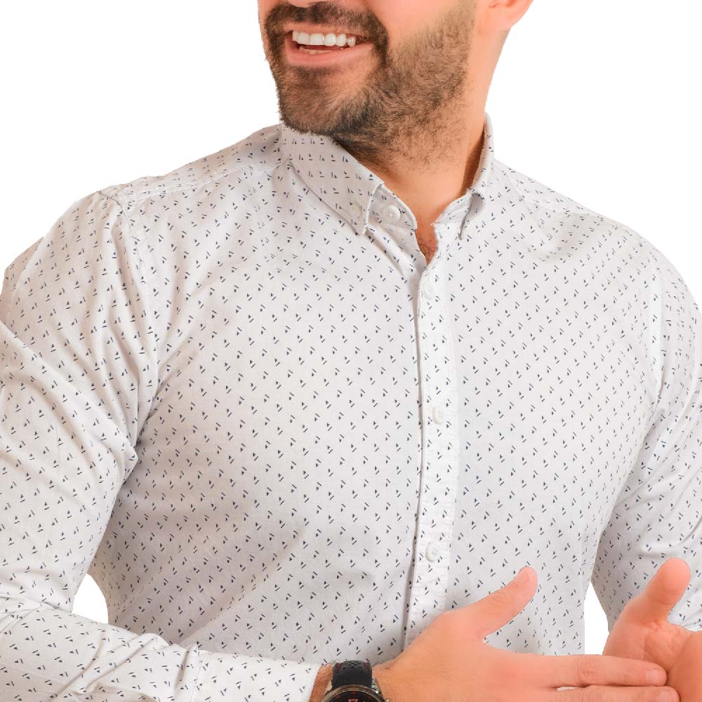 Men's clothing 23GM-19-7-2067-17-قميص باكمام طويله قطن منقوش last, Long-Sleeve-Shirt, قميص كم طويل  Pukkastyle ملابس رجالي