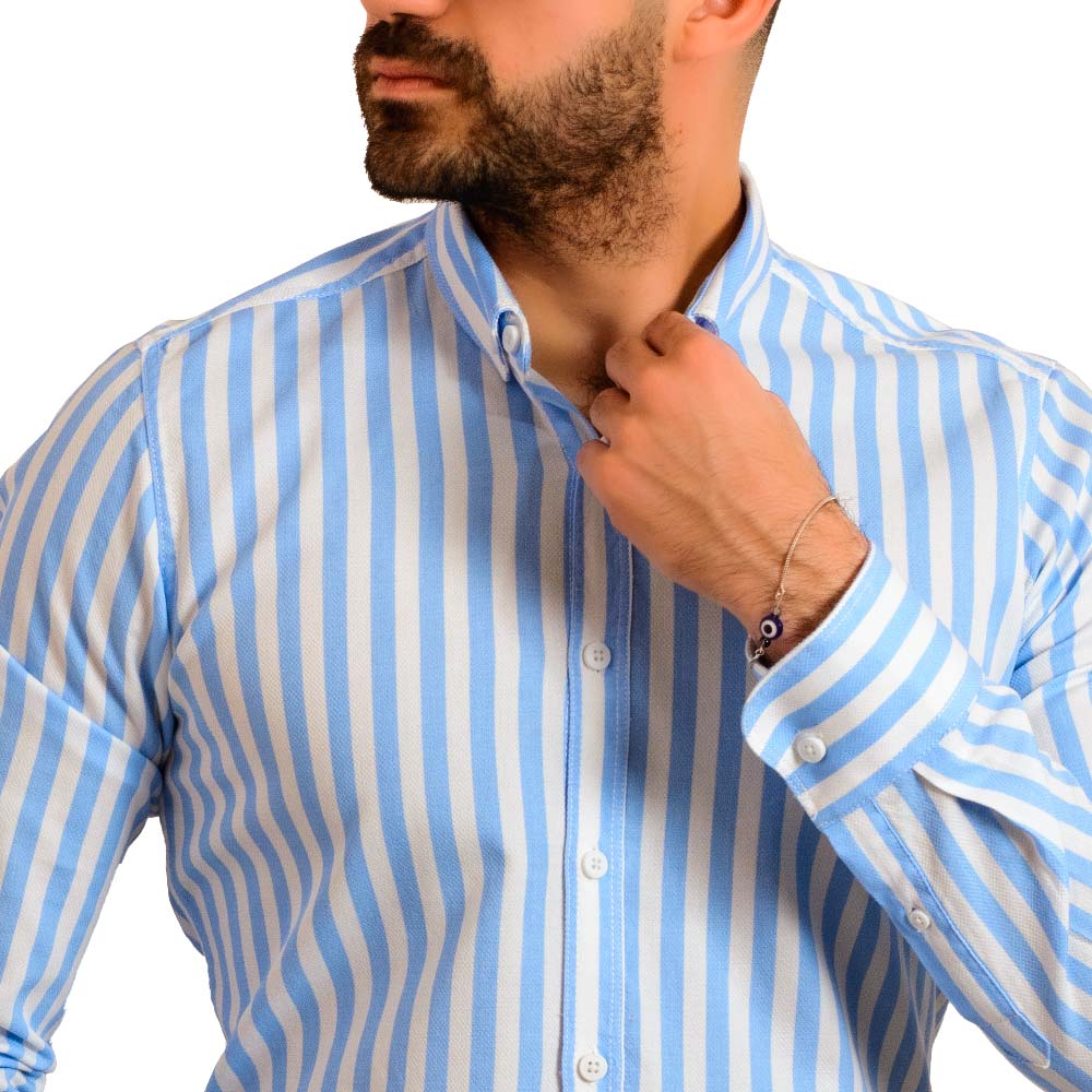 23GM-19-7-SH08315-27-قميص مقلم قطن باكمام طويله Long-Sleeve-Shirt, Striped Shirt, قميص كم طويل, قميص مقلم, مقلم رجالي, Pukkastyle