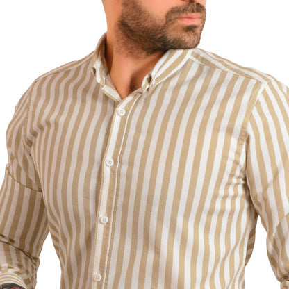 23GM-19-7-SH08315-20-قميص مقلم قطن باكمام طويله Long-Sleeve-Shirt, Striped Shirt, قميص كم طويل, قميص مقلم, مقلم رجالي, Pukkastyle
