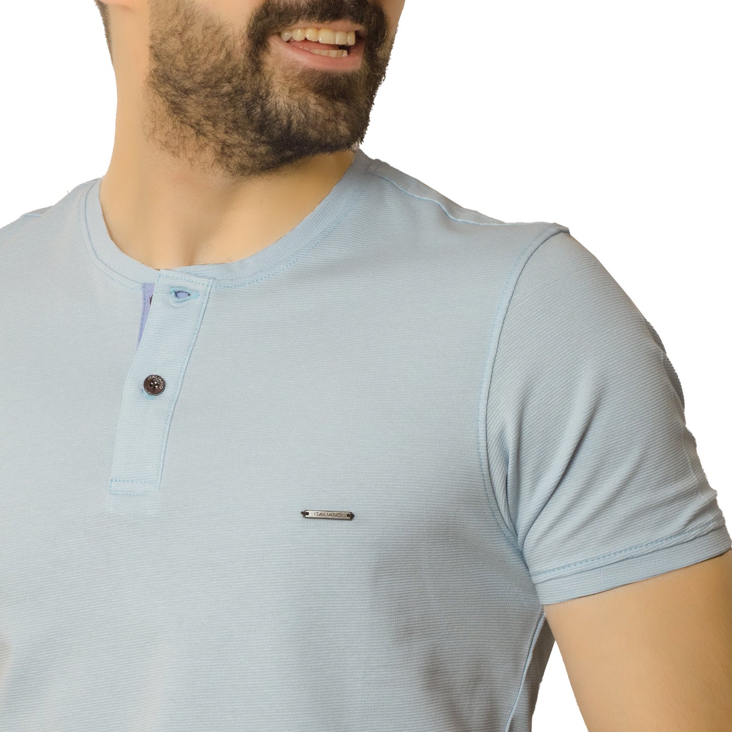 Men's clothing 23GM-26-9-328-27-تيشرت قطن نص كم عبايه Cotton T-shirt, henley shirt, last, تيشرت روند, تيشرت قطن  Pukkastyle ملابس رجالي