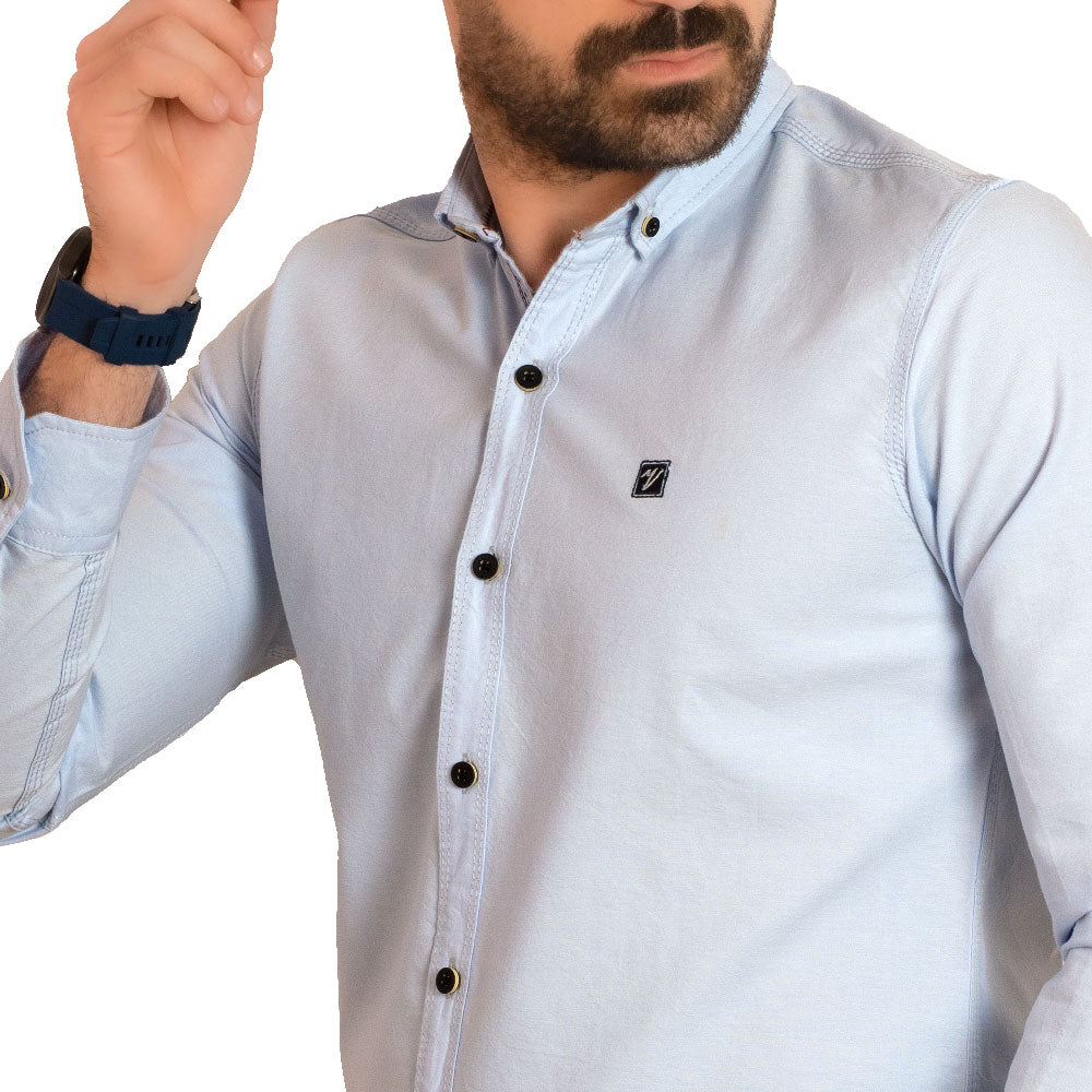 23GM-14-7-555-27-قميص قطن اكسفورد ساده Long-Sleeve-Shirt, Plain Shirt, ساده, قميص ساده, قميص كم طويل رجالي, Pukkastyle