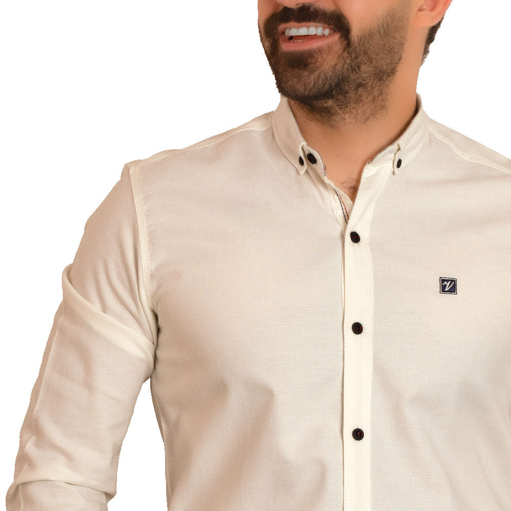 Men's clothing 23GM-14-7-555-22-قميص قطن اكسفورد ساده last, Long-Sleeve-Shirt, Plain Shirt, ساده, قميص ساده, قميص كم طويل  Pukkastyle ملابس رجالي