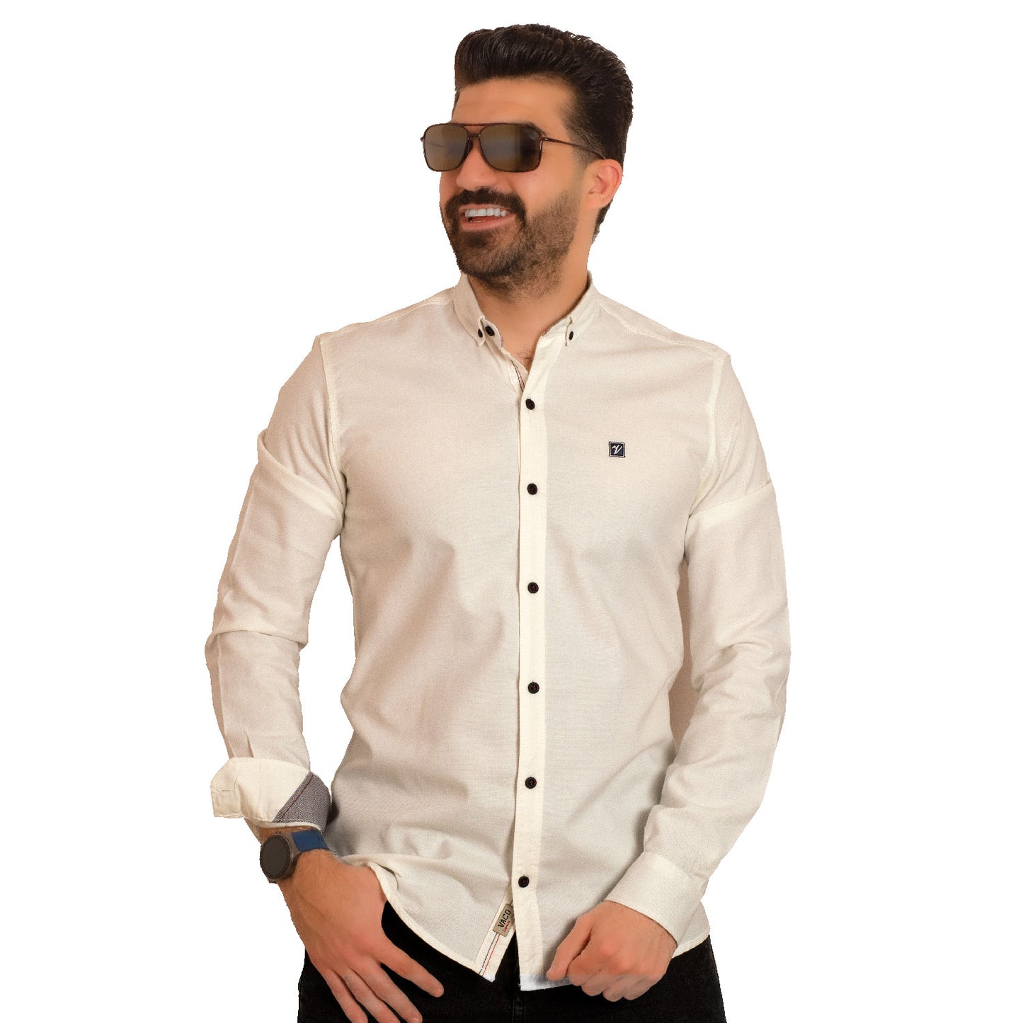 Men's clothing 23GM-14-7-555-22-قميص قطن اكسفورد ساده last, Long-Sleeve-Shirt, Plain Shirt, ساده, قميص ساده, قميص كم طويل  Pukkastyle ملابس رجالي