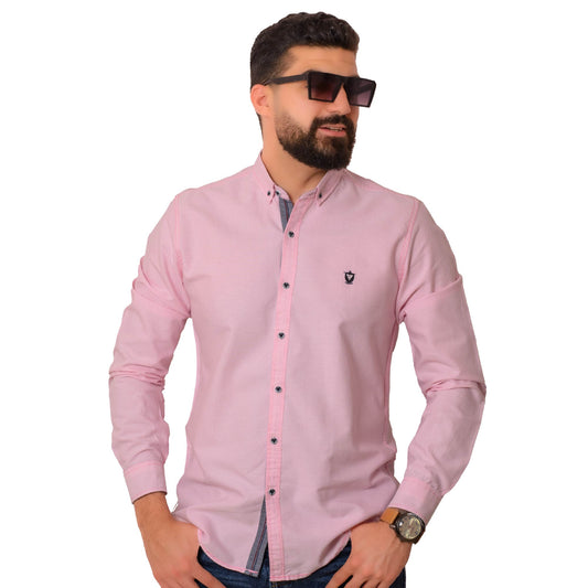 Men's clothing 22SM-14-7-12025-32-قميص كم قطن أكسفورد ساده last, Long-Sleeve-Shirt, Plain Shirt, ساده, قميص ساده, قميص كم طويل  Pukkastyle ملابس رجالي